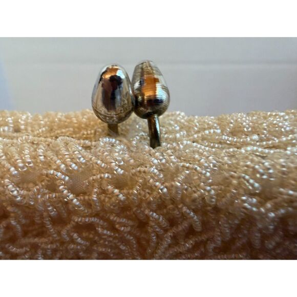 Vintage 1950s Beaded Clutch Purse Japan by Metal Montréal Evening Bag - Picture 3 of 8